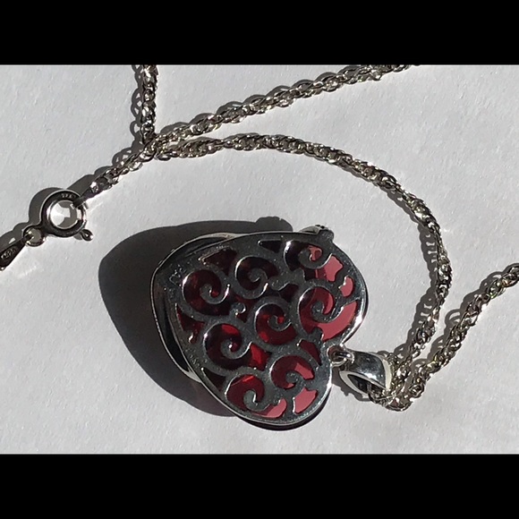 Sterling Silver Oxidized Heart Pendant Necklace - Picture 2 of 6